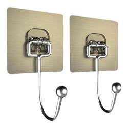 Large glued stainless steel hook without punching and multifunctional