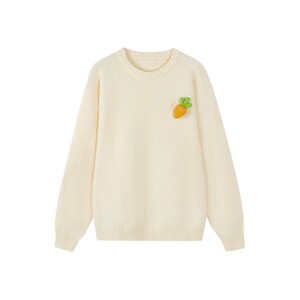 
bosie Boxi Autumn 2025 new round neck sweater for men couple vegetables and fruit crochet fun knitted sweater