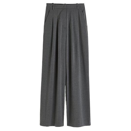 Hm レディース パンツ 夏 ハイウエスト ドレープ 通勤