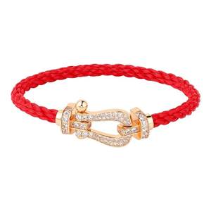 
[Same Model in Celebrity] Horseshoe Buckle 925 Sterling Silver Plated 18k Gold Diamond Wire Bracelet Women Couple Bracelet Men's