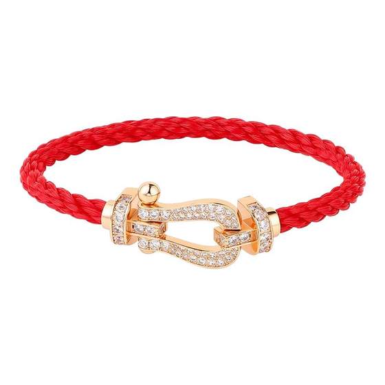 
[Same Model in Celebrity] Horseshoe Buckle 925 Sterling Silver Plated 18k Gold Diamond Wire Bracelet Women Couple Bracelet Men's