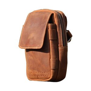 [Clearance flaws] Crazy Horses Men's Men's Boys Pocket Bags Tail Card Treatment of Leather Men's Bao Top Crucket Bags