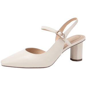 
Qianbaidu Baotou thick high heel fashion sandals for women in summer temperament hollow sheepskin pointed toe half sandals commuting versatile