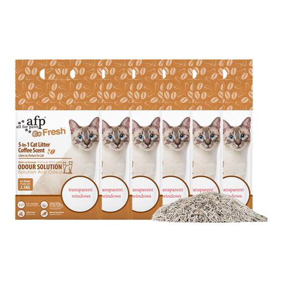 AFP mixed cat litter coffee grounds bentonite activated carbon deodorization fast clustering low dust box can flush the toilet

