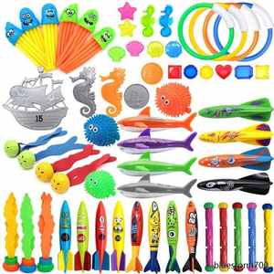 Children's underwater sinking fish torpedo seagrass interacting toys Children underwater training with qi swimming diving stick diving ring
