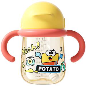 Little potato children's straw cup learning cup baby with duckbill ppsu baby drinking water summer water cup
