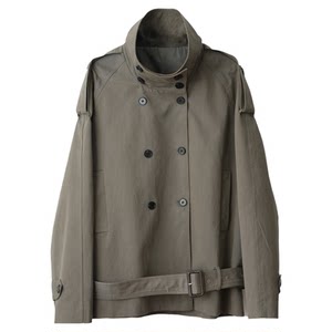 AIRROOM retro double-breasted classic large lapel windbreaker outer autumn silhouette design short top jacket