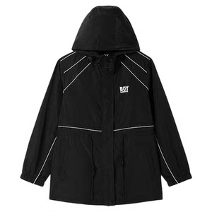 
[Night Walker] BOYLONDON spring trendy brand hooded women's waist slimming jacket W23063
