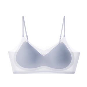 
Underwear women's ice silk invisible seamless spaghetti straps 2026 new small breast push-up lightweight bra
