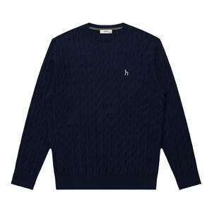 
HAZZYS Haggis men's casual fashion commuter personality round neck pullover sweater pure cotton sweater sweater