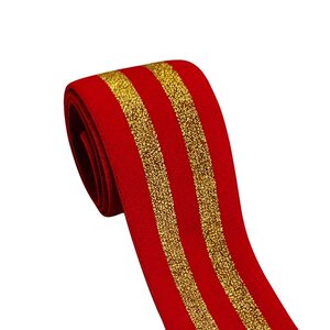 
Lurex elastic band jeans side seam widened waistband elastic down jacket sweatpants fattened side strips