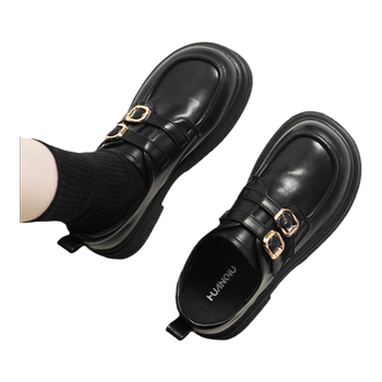 Women's Global Black Thick-Soled Loafers