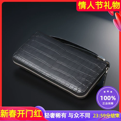 Бумажник, длинный кошелек с молнией, сумка с петлей на руку, Таиланд, из натуральной кожи