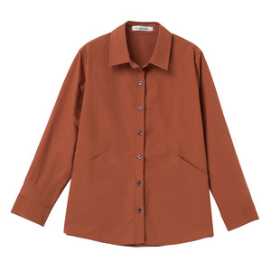 
Pure cotton long-sleeved shirt for women, loose plus size, spring and autumn middle-aged mother's top, women's belly-covering lapel, versatile women's clothing