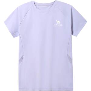 
[Original yarn sun protection] Camel outdoor quick-drying T-shirt for women in summer short-sleeved round neck elastic breathable moisture-absorbing and cool feeling T-male