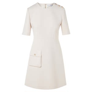 
Langzi's classic waist-cinching A-line short-sleeved dress for commuting, fashionable temperament and smart short skirt 2026 spring new style