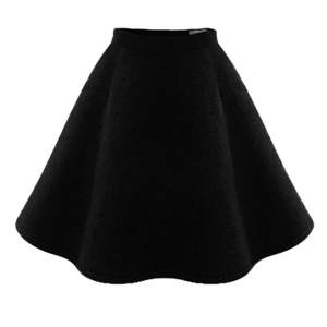 Black autumn and winter female Korean version of high -waisted woolen woolen woolen skirt large size half body skirt A -line skirt sunglasses umbrella skirt
