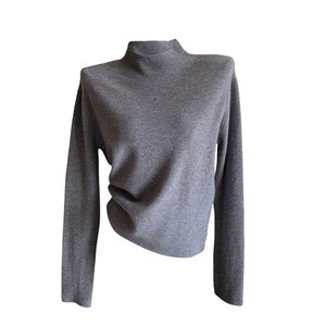 
Pumpkin orange half turtleneck bottoming shirt for women 2025 autumn and winter new style high-end mid-collar sweater knitted top