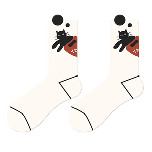 JKN socks women's spring and summer mid-tube 2026 new hot style cartoon cute boneless pure gift box cotton deodorant and antibacterial
