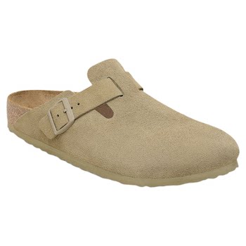 
BIRKENSTOCK suede bag-toe slippers