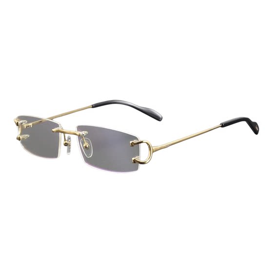 
Wang Jiaer's same glasses frame men's rimless frame ultra-light titanium frame myopia women's double fork temples Meiyakajia