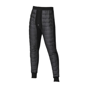 
Men's inner down thermal pants windproof knee pads front and rear white duck down large size winter middle-aged and elderly plus velvet thickened cotton pants