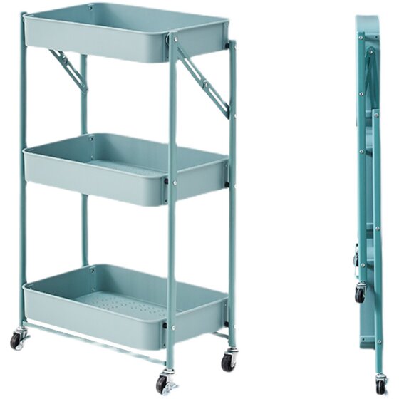 
No installation bedroom, kitchen, living room baby supplies storage rack mobile wheeled beauty salon trolley storage rack