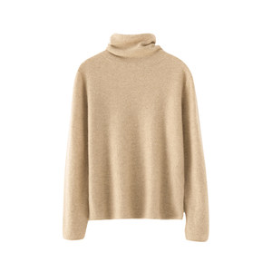 
First-line ready-to-wear cashmere sweater for women's turtleneck sweater for winter, solid color pile-collar cashmere knitted base shirt