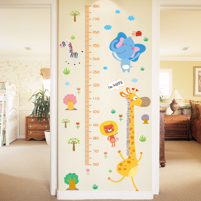 身高墙贴3d立体贴画宝宝儿童小孩卡通装饰贴纸测量身高尺贴可移除