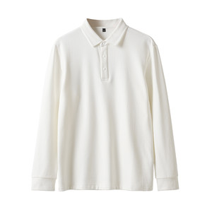 
Men's fleece long-sleeved T-shirt, business casual Polo shirt, warm top, base layer shirt, autumn and winter style, men's clothing