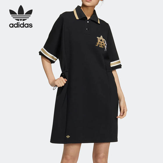 Adidas/阿迪达斯官方正品三叶草女士复古宽松休闲连衣裙HS1929