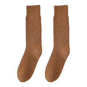 
Socks women's mid-calf socks winter lengthened thickened warm simple black high-tube terry towel floor confinement stockings