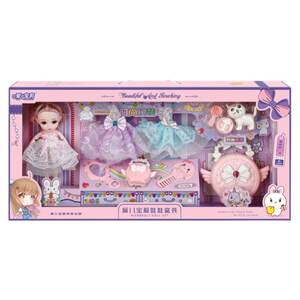 
Little girl doll dress up set princess gift box training class gift doll children play house toy gift gift