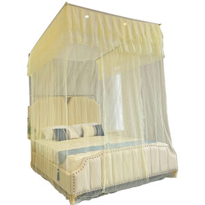 Founded -type telescopic mosquito net thickened stainless steel bracket bed on the house folding floor model three single -door 1.51.8