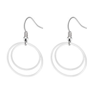 
Original simple and niche design S925 sterling silver ear jewelry temperament double-layer ring earrings women's earrings earrings earrings ear hooks