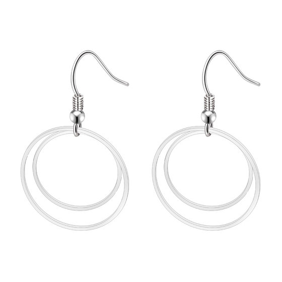 
Original simple and niche design S925 sterling silver ear jewelry temperament double-layer ring earrings women's earrings earrings earrings ear hooks