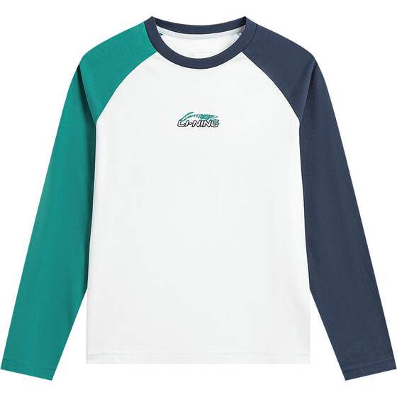 
Li Ning children's clothing long-sleeved T-shirt men's and women's small and big children's sports life series round neck spring casual knitted children's clothing