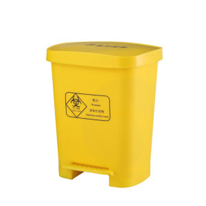 
Medical trash can thickened yellow pedal swing lid waste plastic bucket sharp tool box recycling hospital clinic dedicated