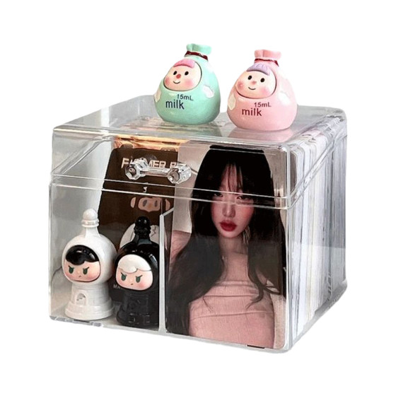 Small card storage box transparent scores flip the star.
