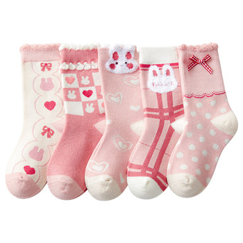 
Girls Socks Children's Spring and Autumn Pure Cotton Boneless Children's Socks