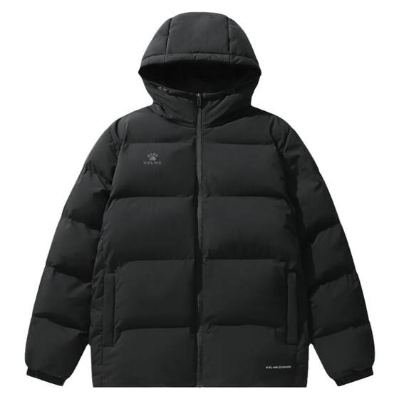 
KELME Karme short cotton jacket for men in autumn and winter new hooded graphene warm sports cotton jacket for women