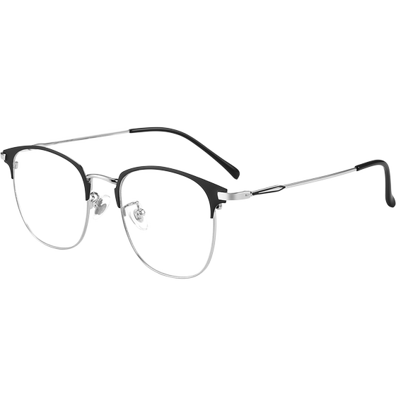 Eyebrow semi -frame glasses Men's model can be equipped with close -up lenses with degree of anti -blue light radiating boys' eyes and handsome tide