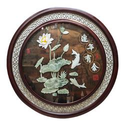 Neoclassical Entrance Hall Jade Carving Decorative Painting Chinese Style Home Living Room Corridor Tv Background Wall Hanging Painting Relief Wall Hanging