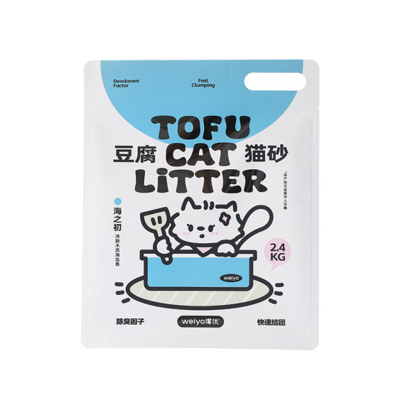 
Tofu cat litter 2.4kg Weiyou sea salt fragrance deodorizing plant tofu litter cat special low dust pure tofu flush