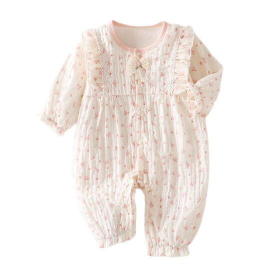 0-2 years old sleeping king [double layer] baby one-piece spring and autumn newborn baby clothes and romper clothes, fashionable and cute baby girl clothes