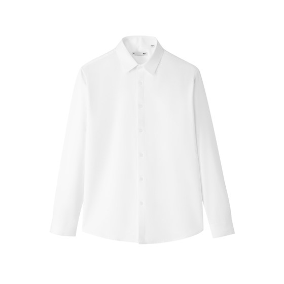 
[Fleece and Thickened] HLA/Heilan House Men's Long-Sleeved White Shirt Warm and Iron-Free Dressing Shirt in Autumn and Winter