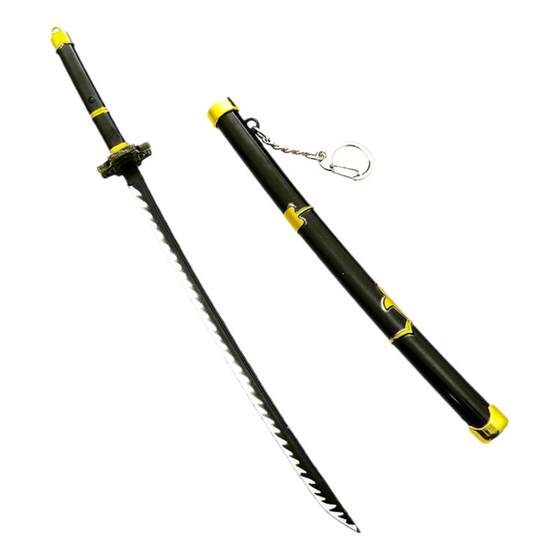 
One Piece King Sabre Zoro Demon Sword Three Generations Ghost Cheyanma Black Sword Qiu Shui Xue Zuo Yi Text Keychain