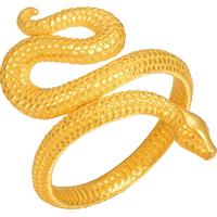 Ming Brand Gold Spirit Snake Ring | Pure Gold Desert Snake Totem Zodiac Ring AFM0176