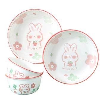 Creative household ceramic tableware set for 2-4 people