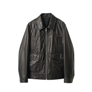 
Beishuai style 4W Hepburn Calfskin Men's lapel leather genuine leather jacket Short retro leather jacket Men's